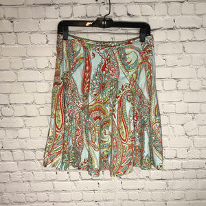 Tommy Bahama Paisley Pleated Side Zip Skirt